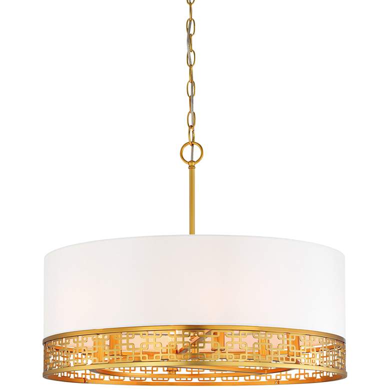 Image 2 Metropolitan Blairmoor 25" Faux Silk Honey Gold Modern Pendant Light