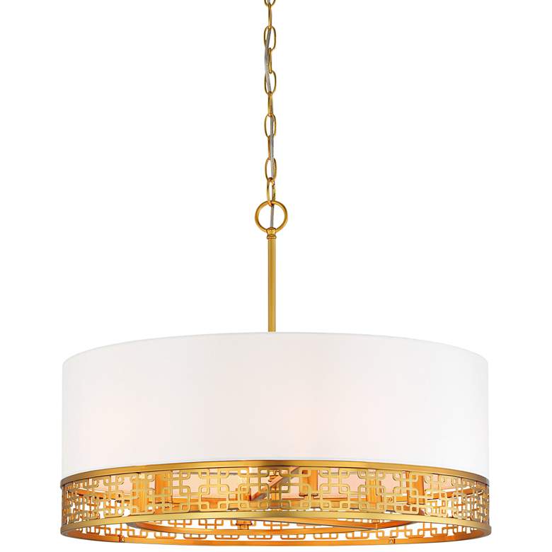 Image 2 Metropolitan Blairmoor 25 inch Faux Silk Honey Gold Modern Pendant Light