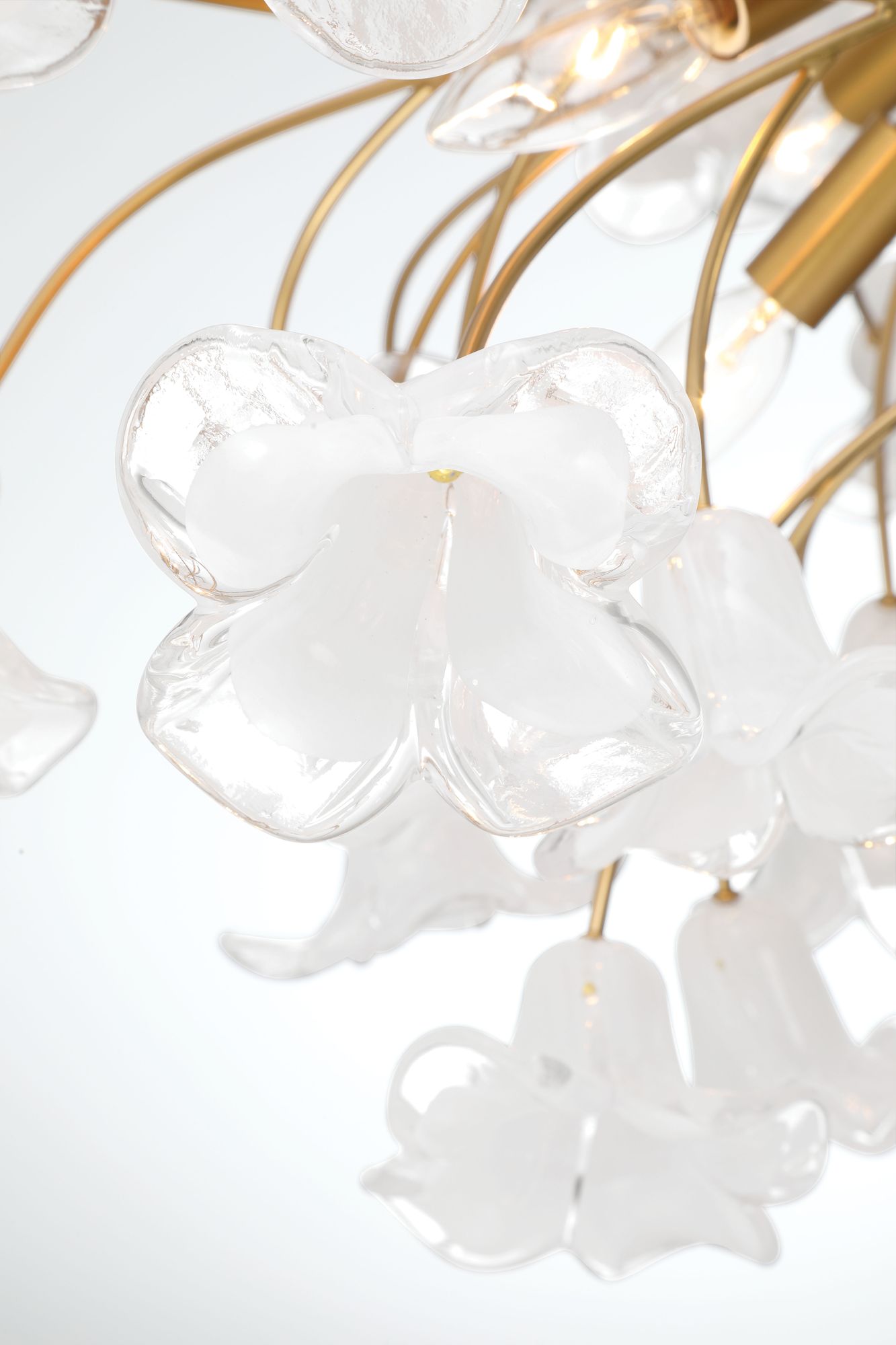 Image 5 Metropolitan Bloome 6-Lt 29-in Legacy Brass Chandelier with Glass Flowers more views