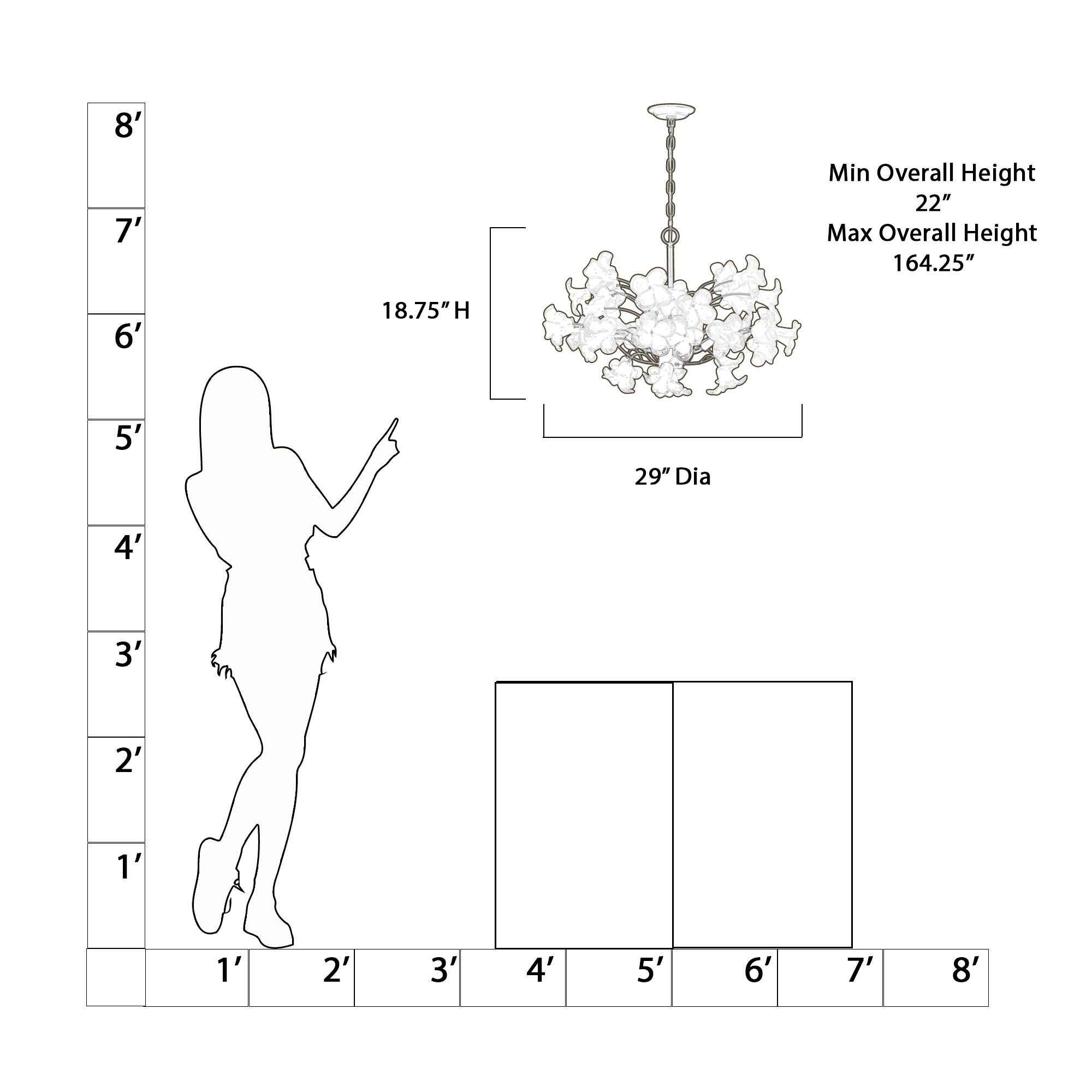Metropolitan Bloome 6-Lt 29-in Legacy Brass Chandelier with Glass Flowers