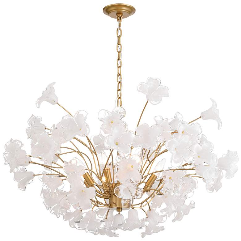 Image 1 Metropolitan Bloome 8-Light 36.5-in Legacy Brass Indoor Chandelier