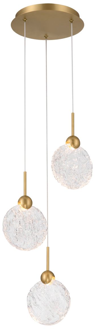 Metropolitan Briselle LED 10-in Legacy Brass Mini-Pendant with Glass Shades