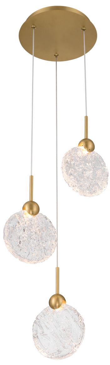 Image 3 Metropolitan Briselle LED 10-in Legacy Brass Mini-Pendant with Glass Shades more views