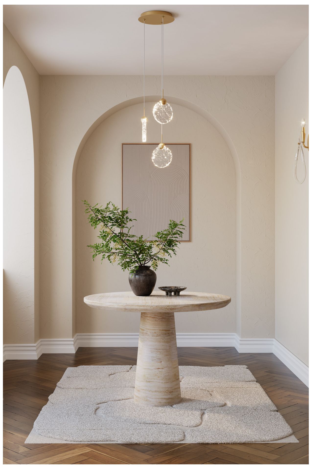 Image 4 Metropolitan Briselle LED 10-in Legacy Brass Mini-Pendant with Glass Shades more views