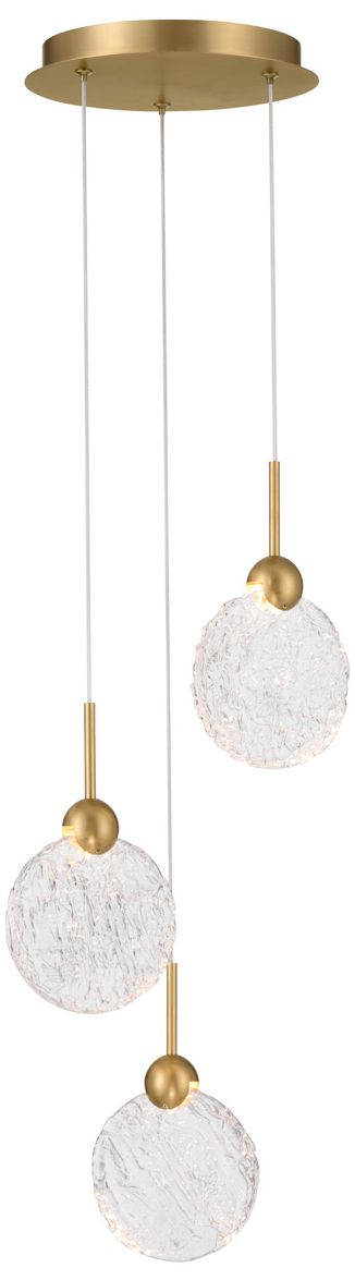 Image 7 Metropolitan Briselle LED 10-in Legacy Brass Mini-Pendant with Glass Shades more views