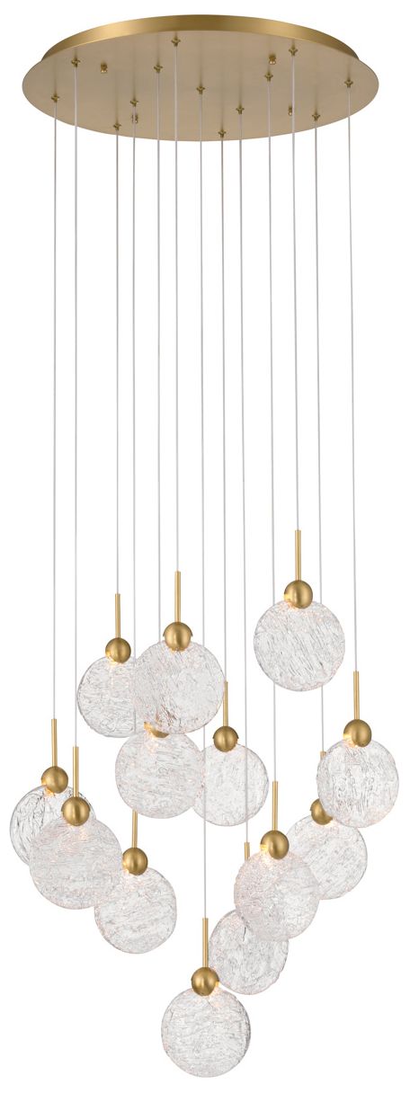 Metropolitan Briselle LED 24-in Legacy Brass Pendant with Glass Shades