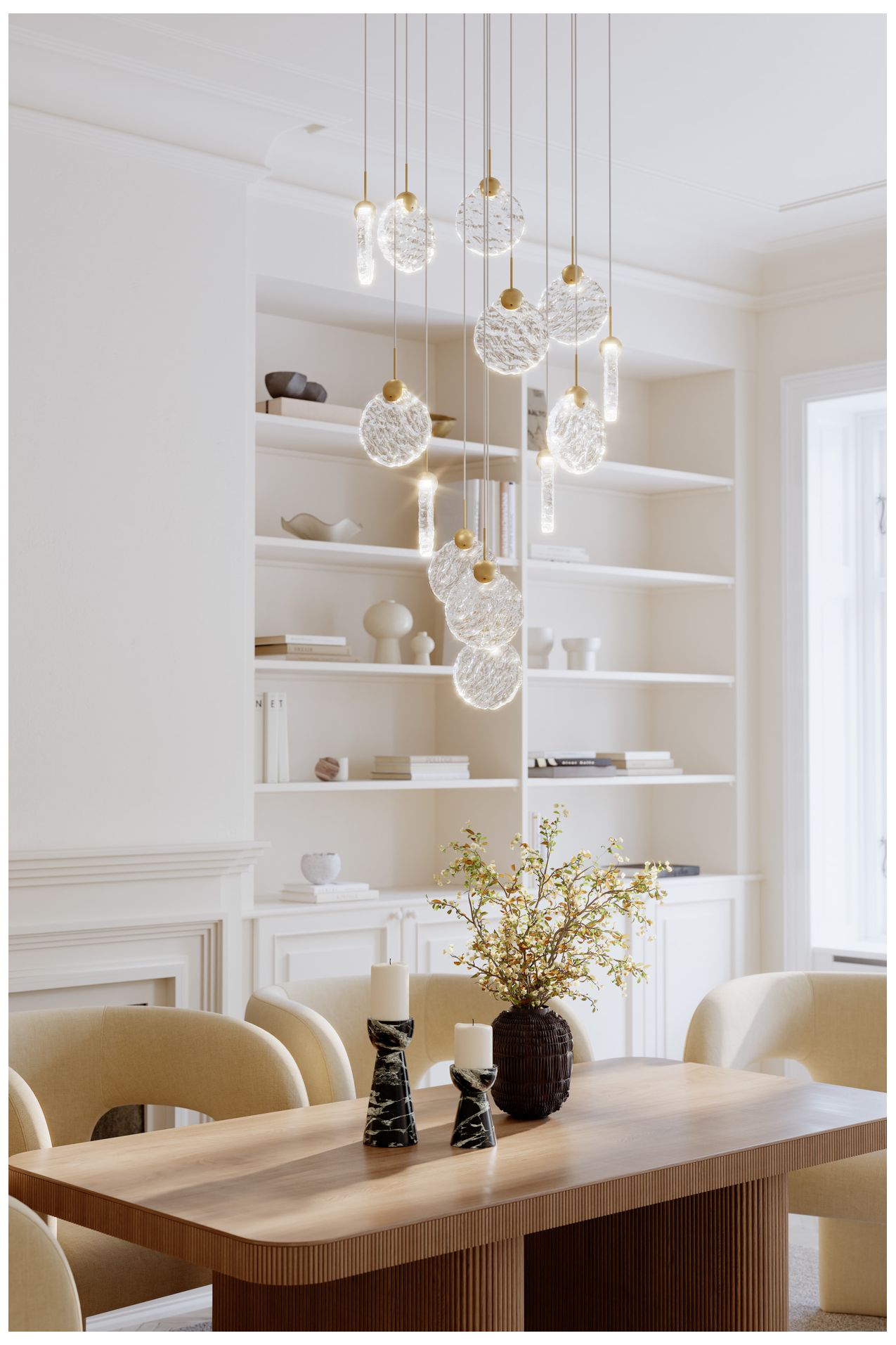 Image 3 Metropolitan Briselle LED 24-in Legacy Brass Pendant with Glass Shades more views
