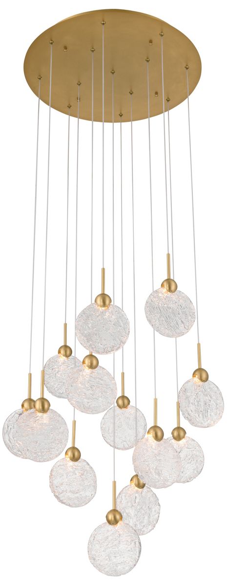 Image 4 Metropolitan Briselle LED 24-in Legacy Brass Pendant with Glass Shades more views