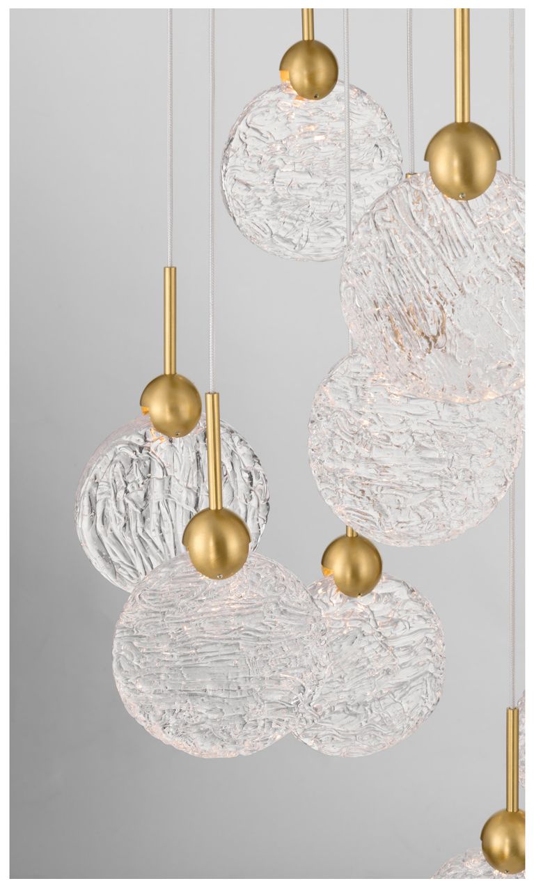 Image 5 Metropolitan Briselle LED 24-in Legacy Brass Pendant with Glass Shades more views