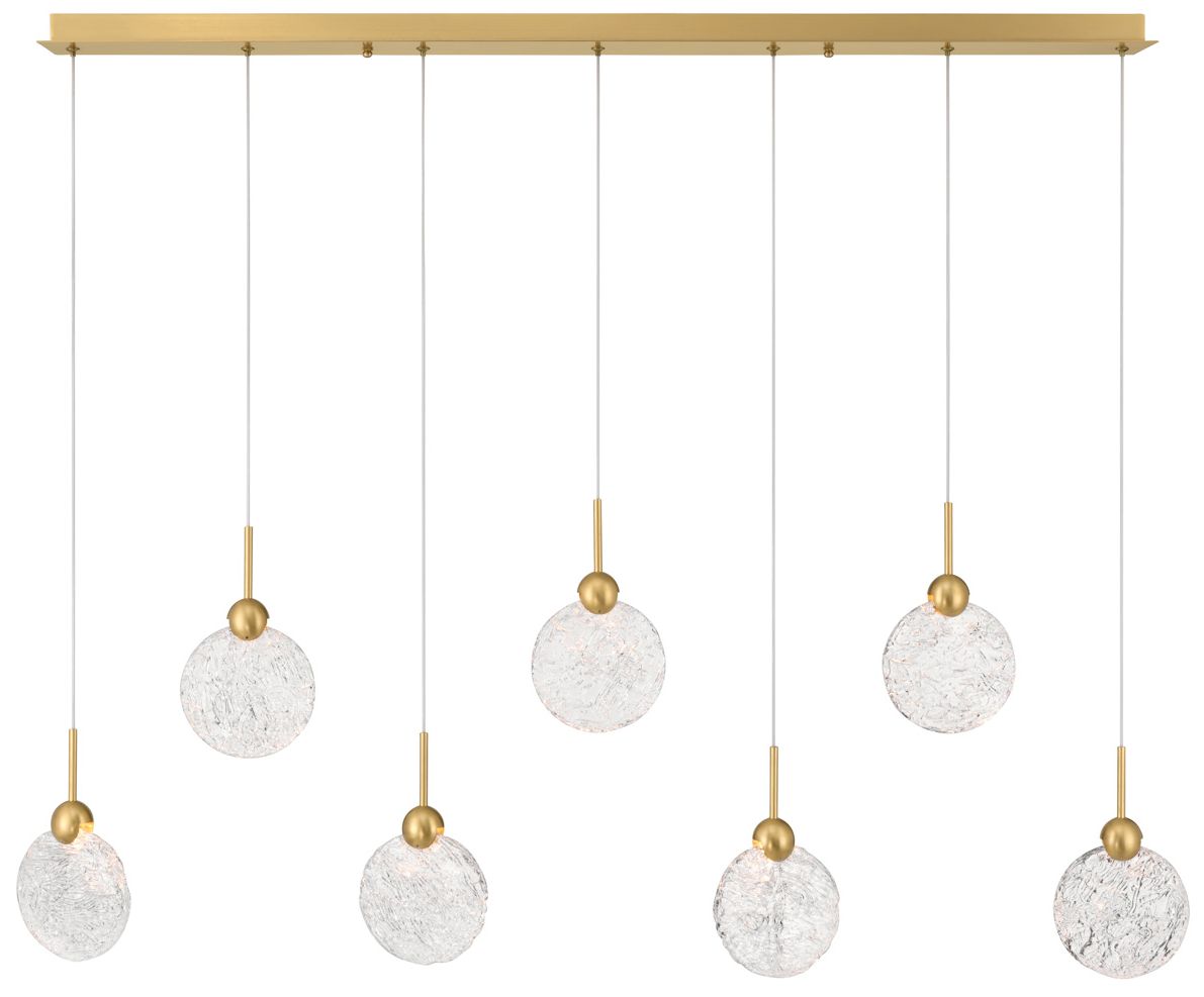Image 7 Metropolitan Briselle LED 51.25-in Brass Linear Chandelier with Glass Shade more views