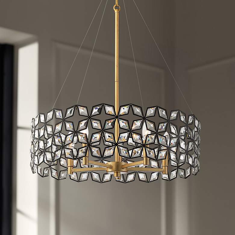 Image 1 Metropolitan Brookcrest 24 3/4 inch Wide Crystal 5-Light Pendant Light