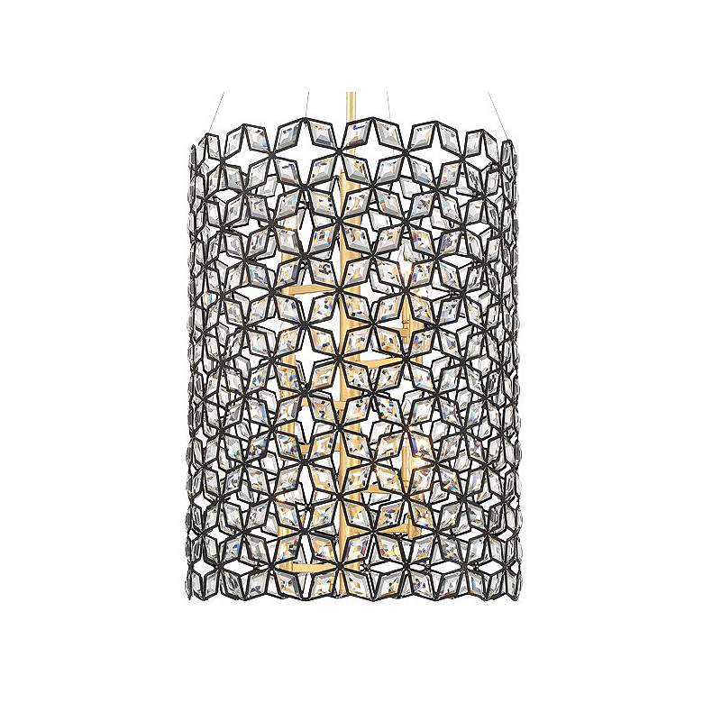 Image 2 Metropolitan Brookcrest 8-Light 20-in Sand Coal Black and Gold Leaf Pendant more views