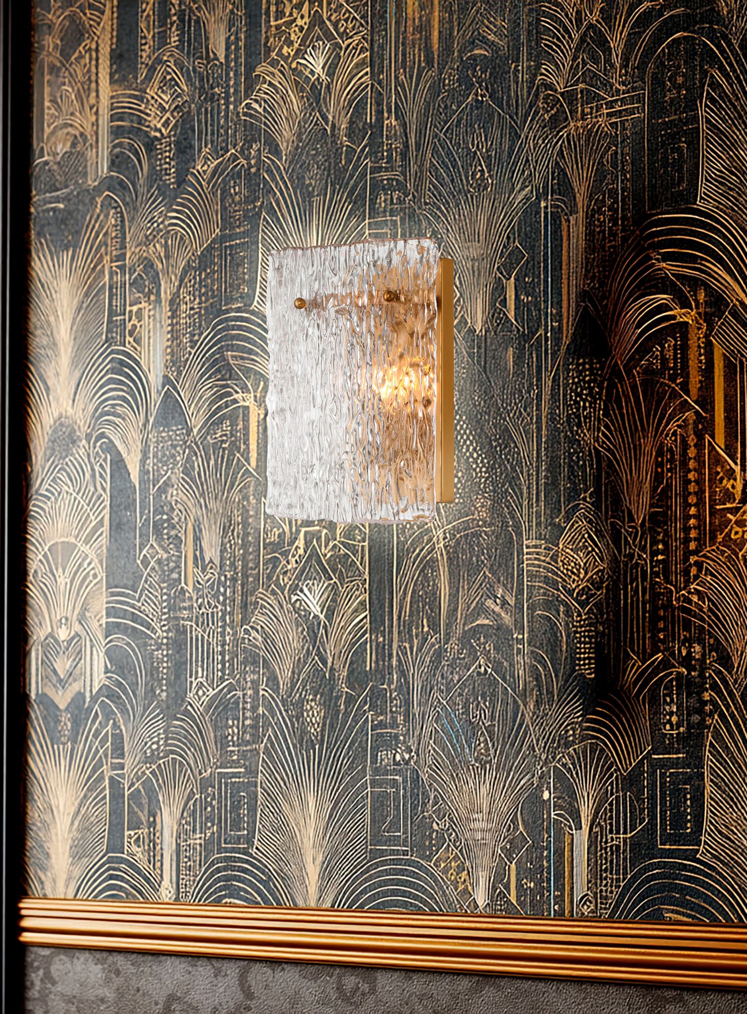 Image Metropolitan Brookstreet 1-Light 9.25-in Legacy Brass Indoor Wall Sconce
