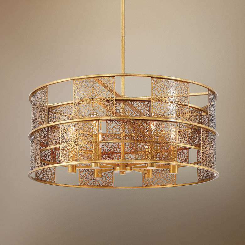 Image 1 Metropolitan Brynhurst 24"W Autumn Gold Leaf Pendant Light