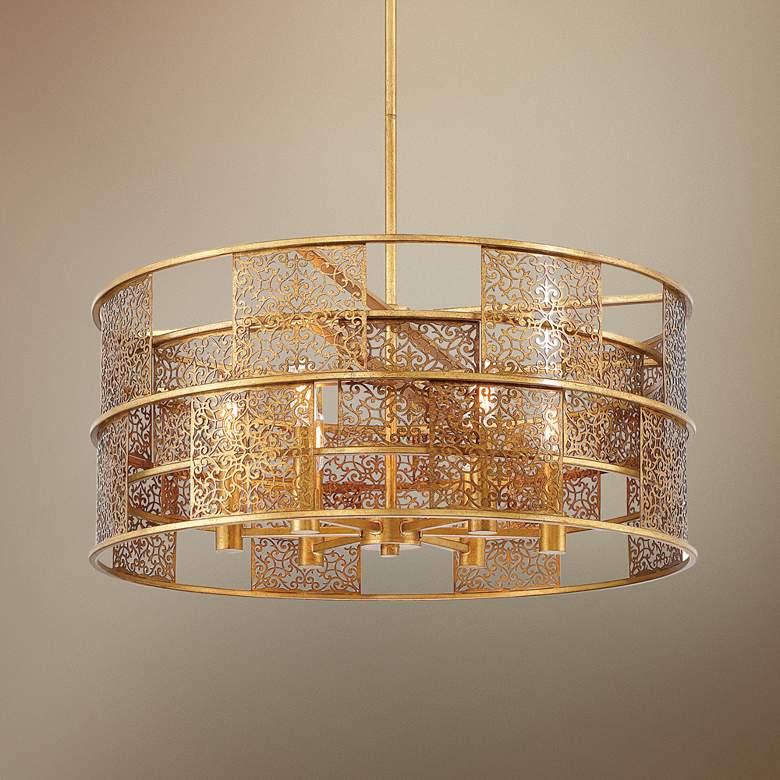 Image 1 Metropolitan Brynhurst 24 inchW Autumn Gold Leaf Pendant Light