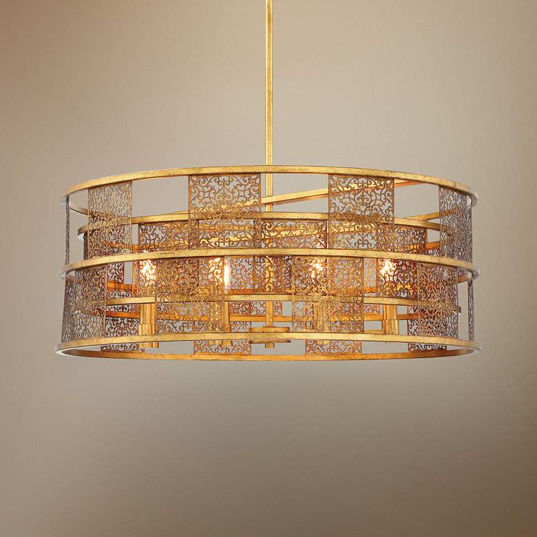 Image 1 Metropolitan Brynhurst 32"W Autumn Gold Leaf Pendant Light