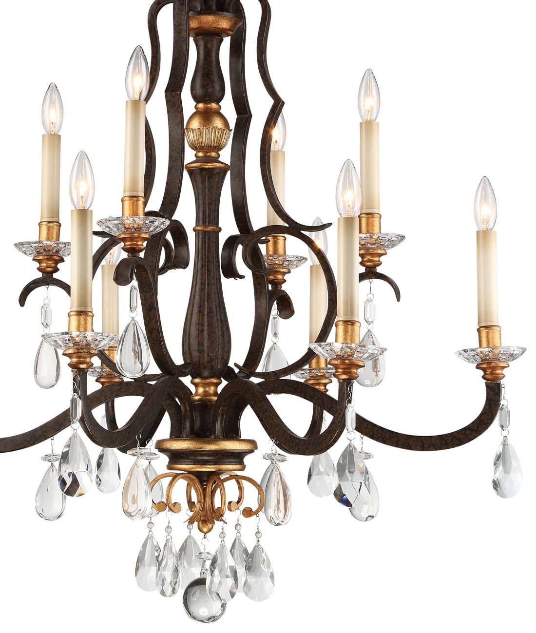 Image 4 Metropolitan Chateau Nobles 10-Light 34-in Raven Bronze and Gold Chandelier more views