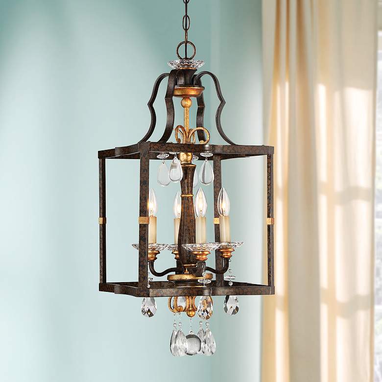 Image 1 Metropolitan Chateau Nobles 14" Wide Raven Bronze 4-Light Pendant