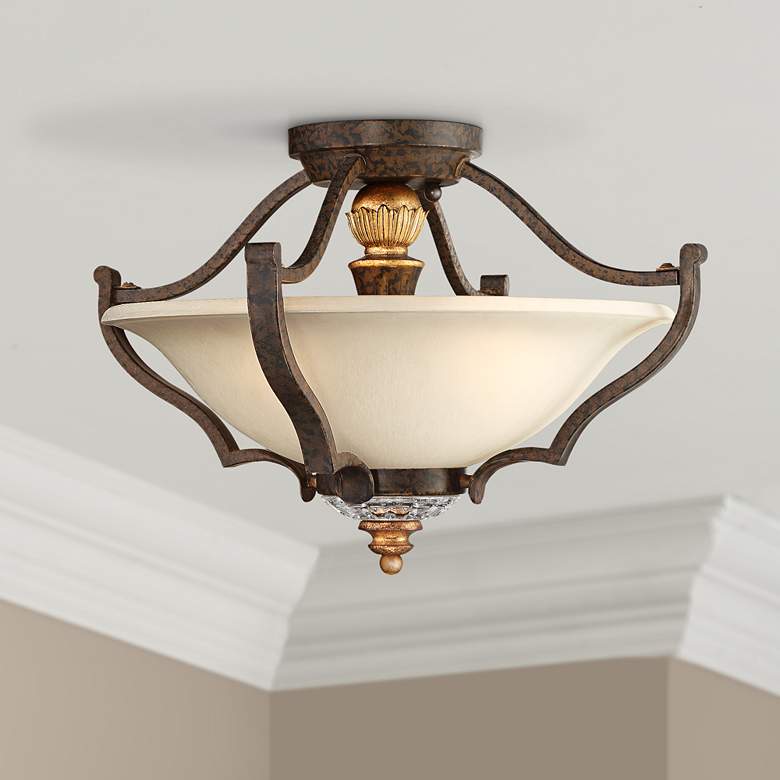 Image 1 Metropolitan Chateau Nobles 17" Wide Bronze Ceiling Light
