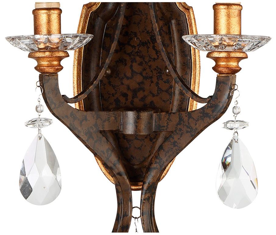 Image 2 Metropolitan Chateau Nobles 2-Light 19.25-in Bronze and Gold Wall Sconce more views