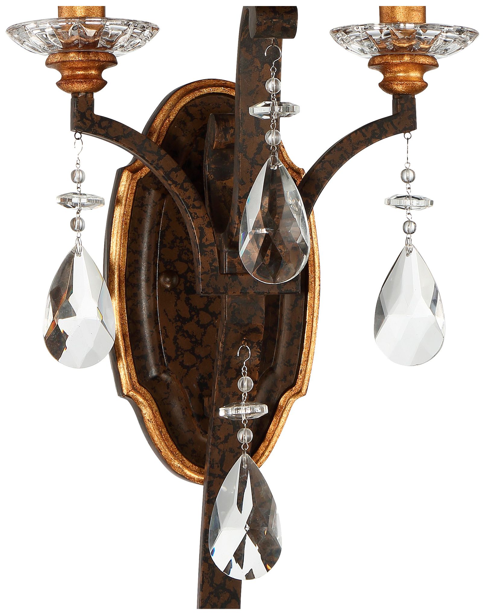 Image 3 Metropolitan Chateau Nobles 3-Light 11.75-in Bronze and Gold Wall Sconce more views