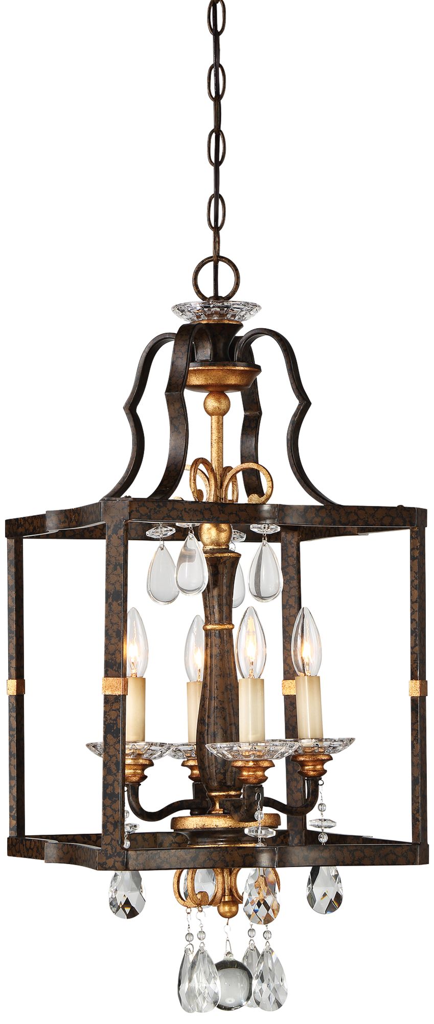Image 2 Metropolitan Chateau Nobles 4-Light Raven Bronze and Gold Pendant