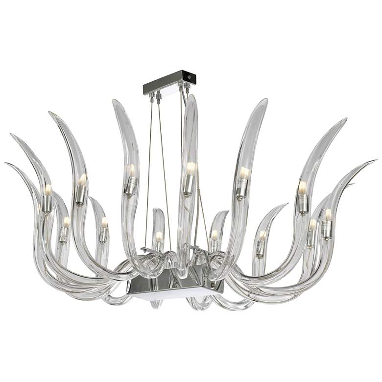 Image 1 Metropolitan Cisne 14-Light Polished Nickel Pendant with Crystal Shade
