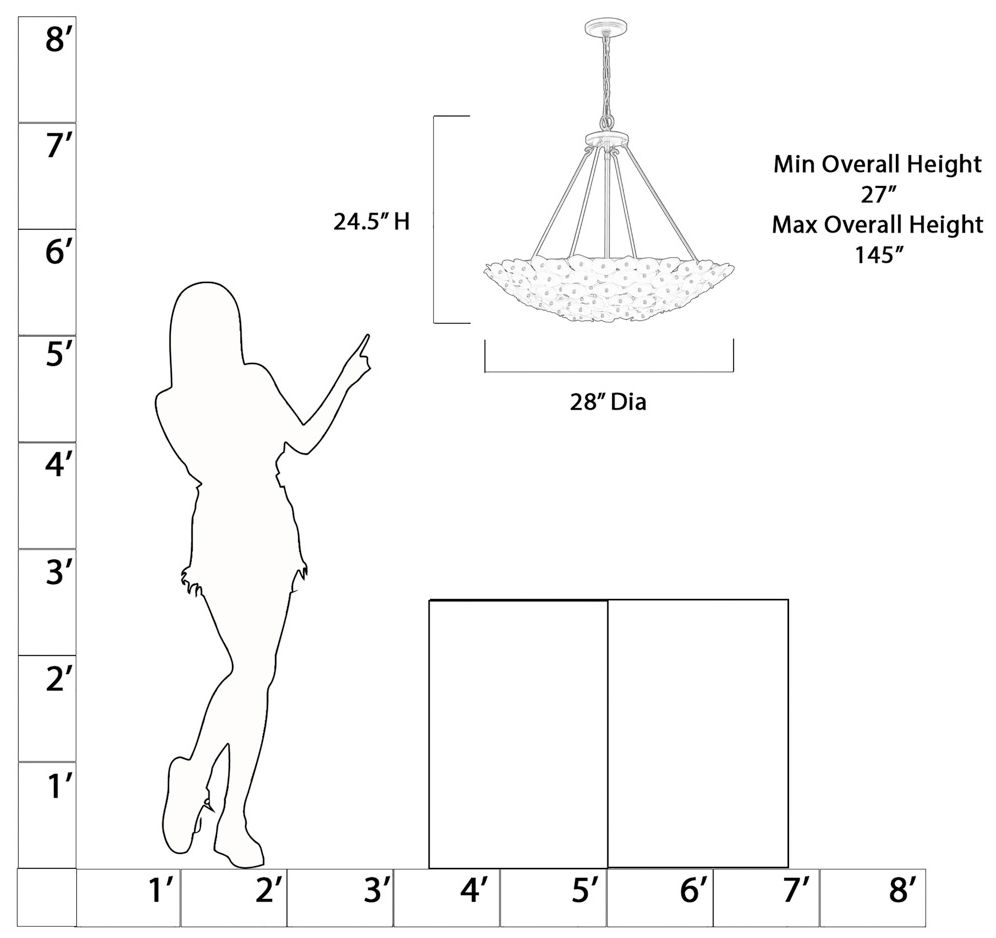 Image 5 Metropolitan Coastlyn 6-Light 28-in Legacy Brass Pendant with Flowerettes more views