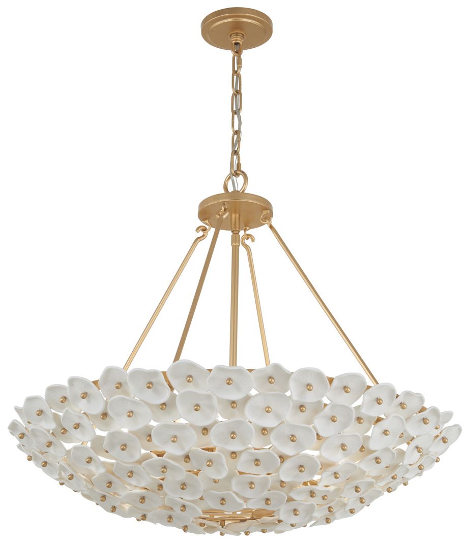 Image 6 Metropolitan Coastlyn 6-Light 28-in Legacy Brass Pendant with Flowerettes more views