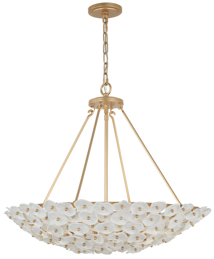 Image 7 Metropolitan Coastlyn 6-Light 28-in Legacy Brass Pendant with Flowerettes more views
