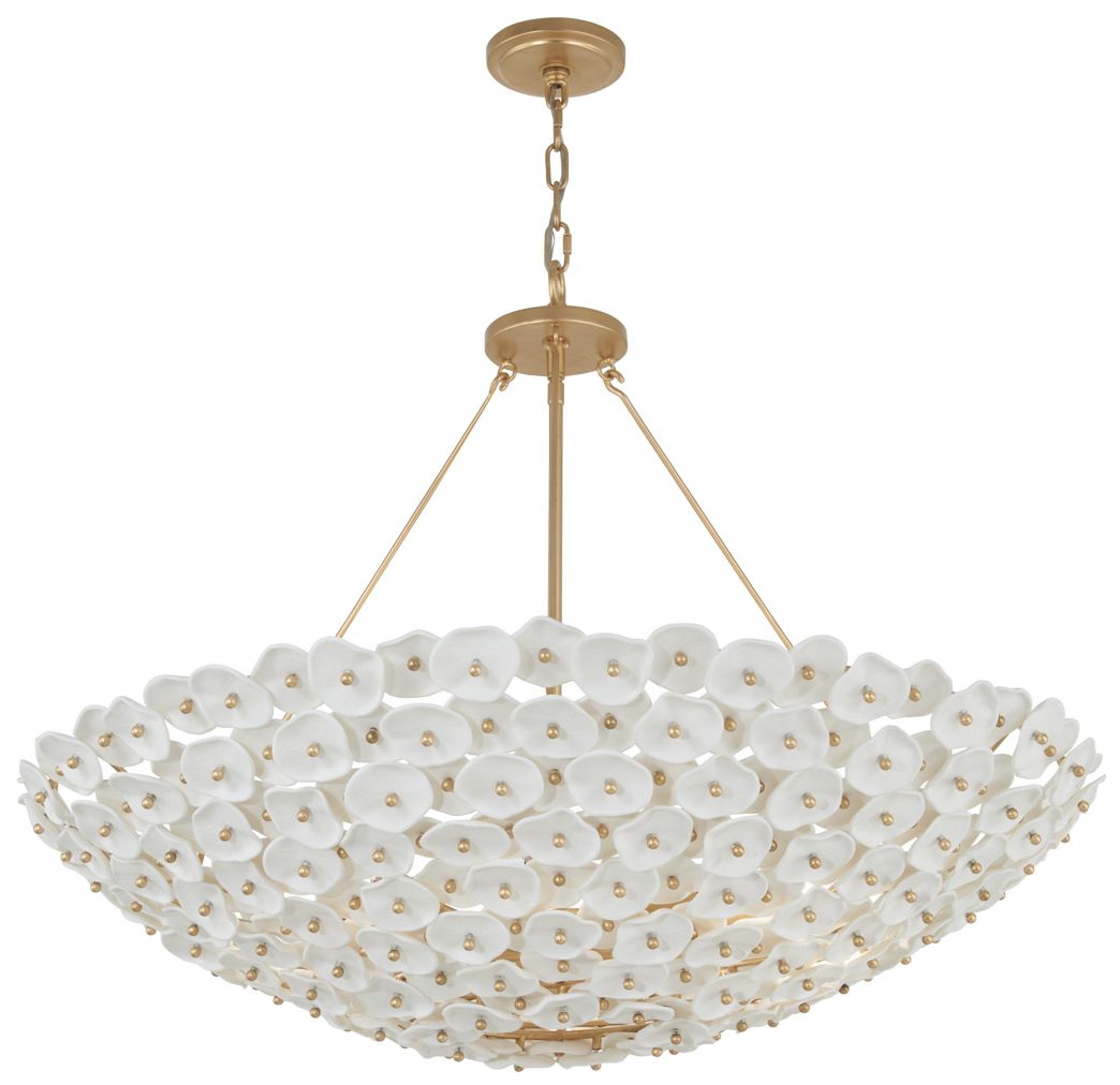 Image 4 Metropolitan Coastlyn 8-Light 36-in Legacy Brass Pendant with Flowerettes more views