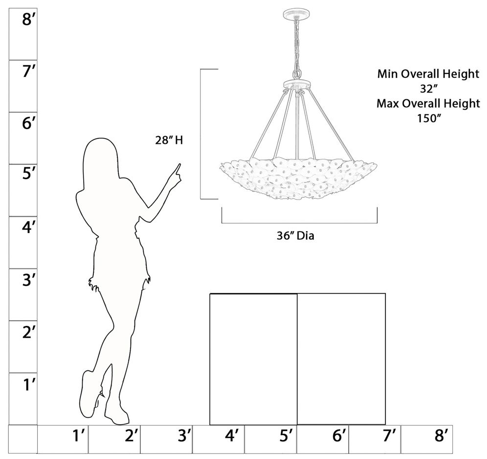 Image 5 Metropolitan Coastlyn 8-Light 36-in Legacy Brass Pendant with Flowerettes more views