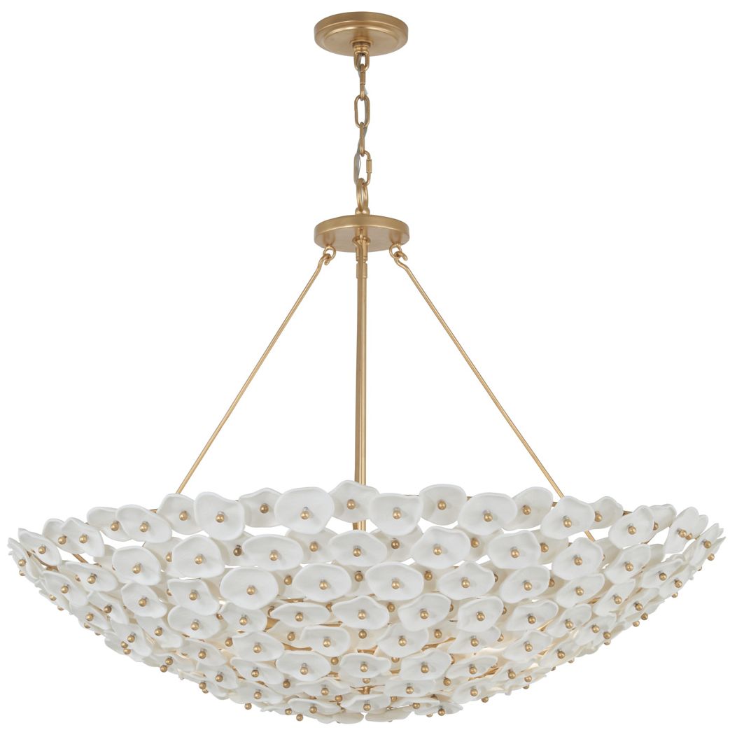 Image 6 Metropolitan Coastlyn 8-Light 36-in Legacy Brass Pendant with Flowerettes more views