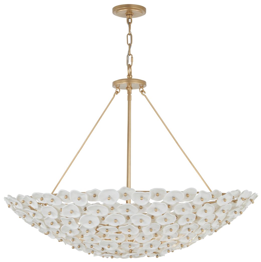 Image 7 Metropolitan Coastlyn 8-Light 36-in Legacy Brass Pendant with Flowerettes more views