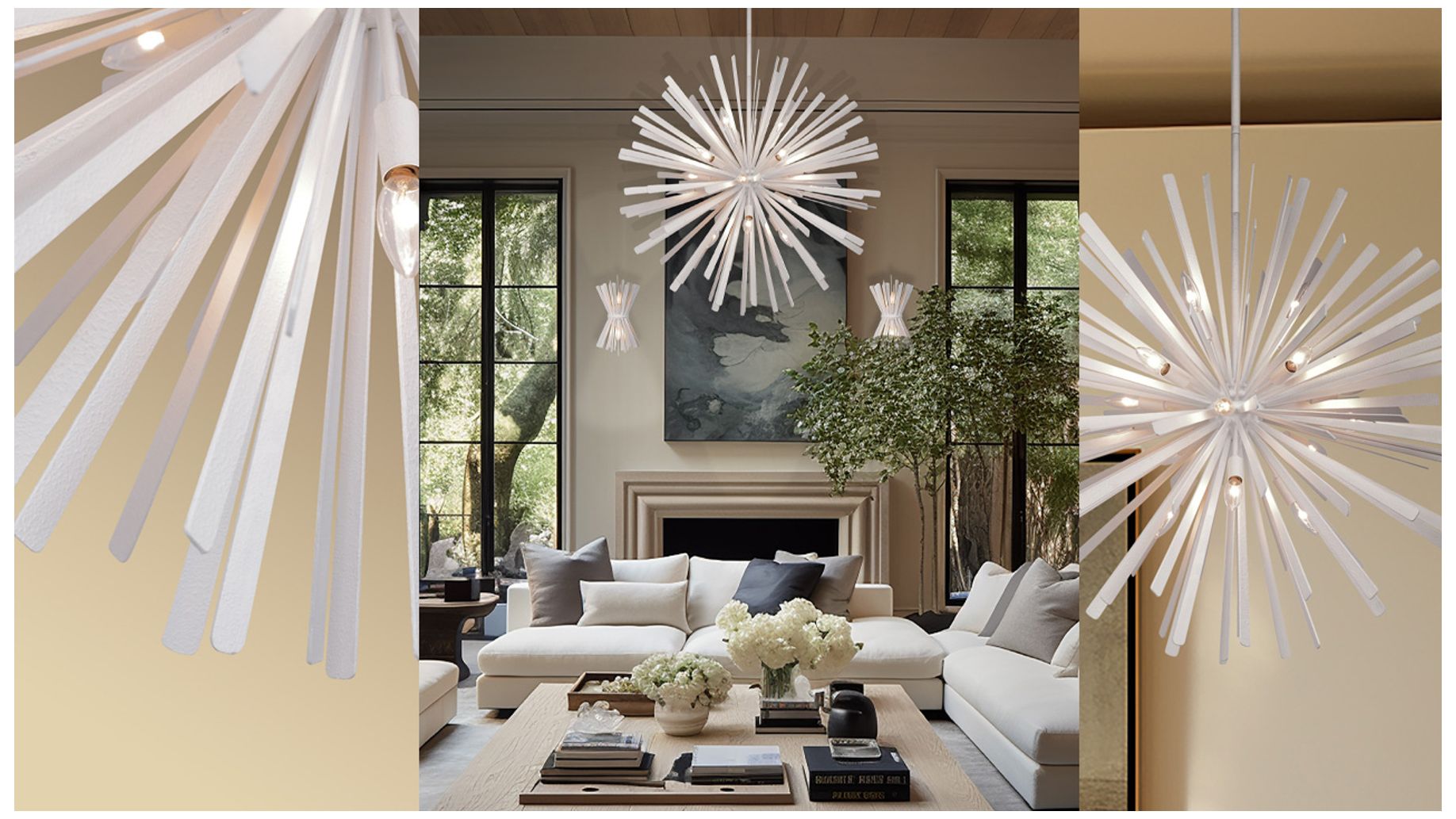 Image 7 Metropolitan Confluence 16-Light 34-in Piastra White Pendant with Accents more views