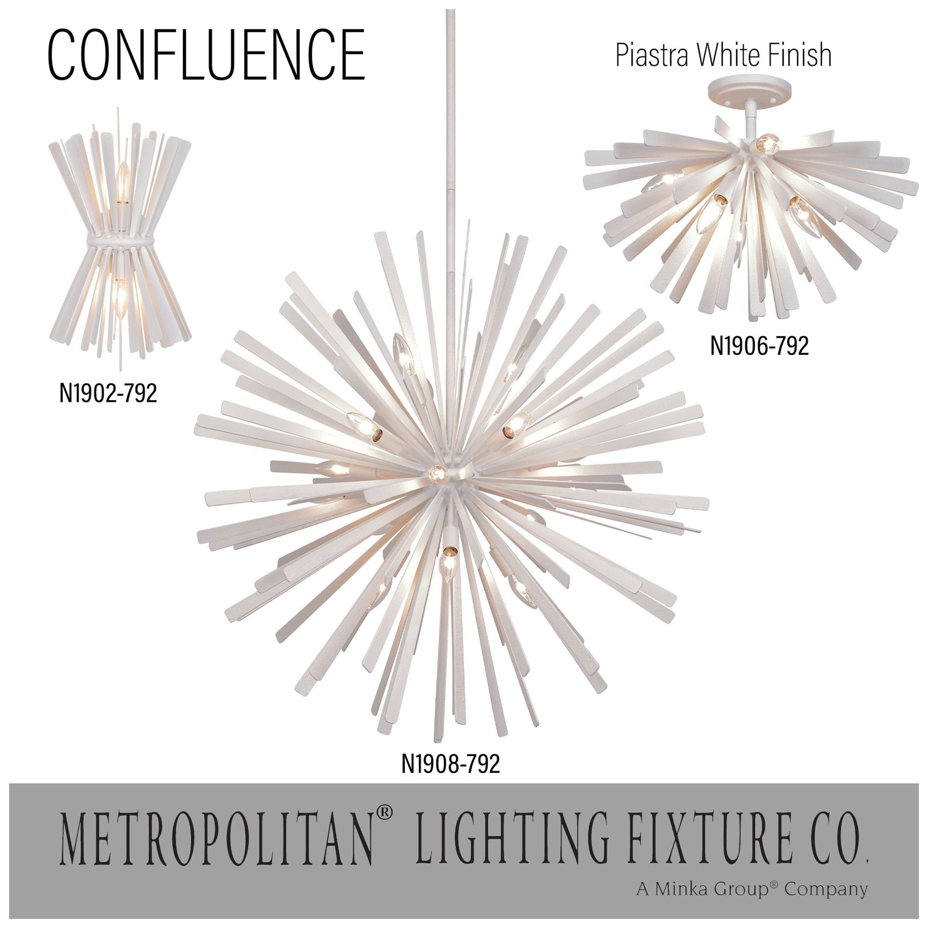 Metropolitan Confluence 16-Light 34-in Piastra White Pendant with Accents
