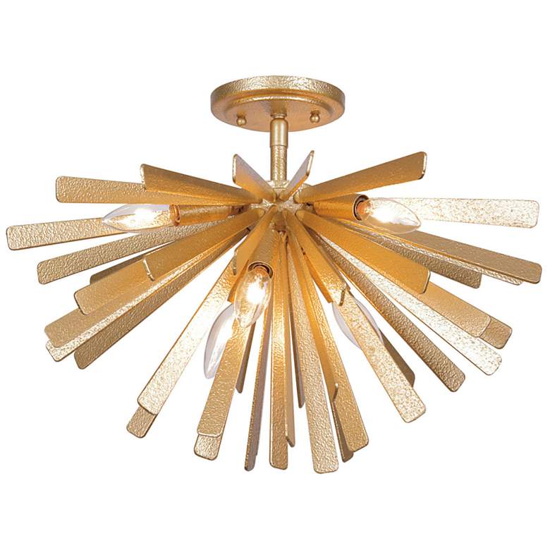 Image 2 Metropolitan Confluence 20" Piastra Gold Modern 6-Light Ceiling Light