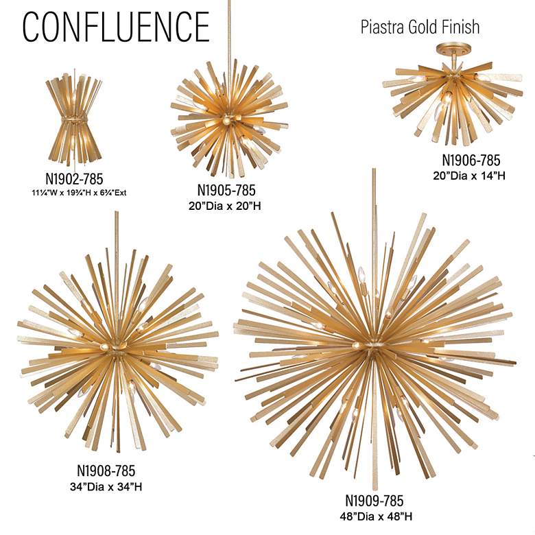 Image 6 Metropolitan Confluence 20" Piastra Gold Modern 6-Light Ceiling Light more views