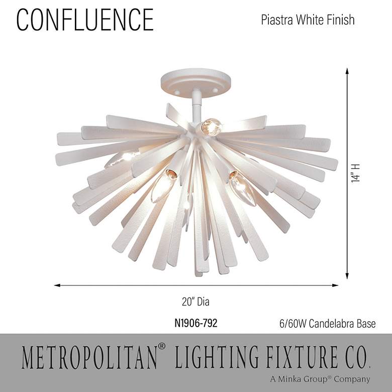 Image 5 Metropolitan Confluence 20" Wide 6-Light Piastra White Ceiling Light more views