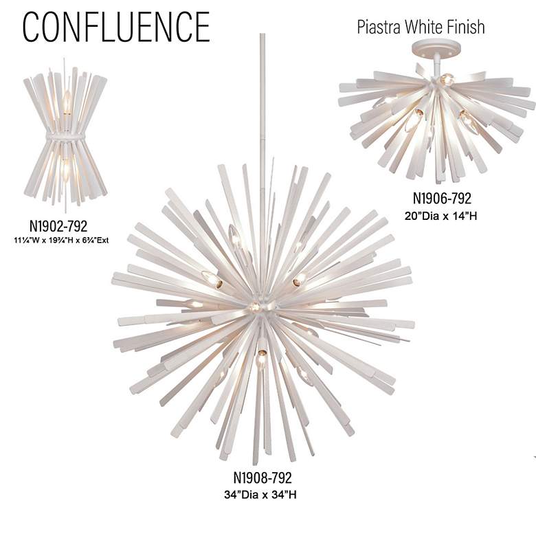 Image 7 Metropolitan Confluence 20" Wide 6-Light Piastra White Ceiling Light more views