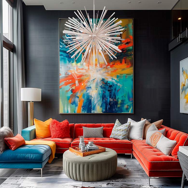Image 6 Metropolitan Confluence 20-Light 48-in Piastra White Pendant with Shade more views