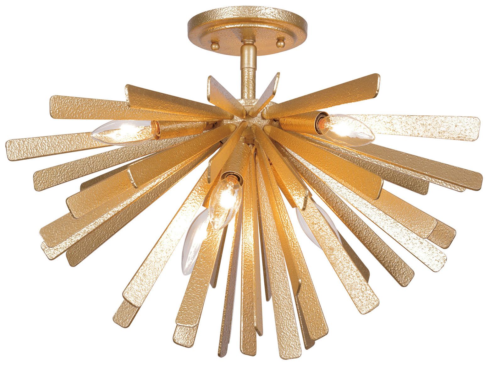 Image 2 Metropolitan Confluence 6-Light Piastra Gold Semi-Flush