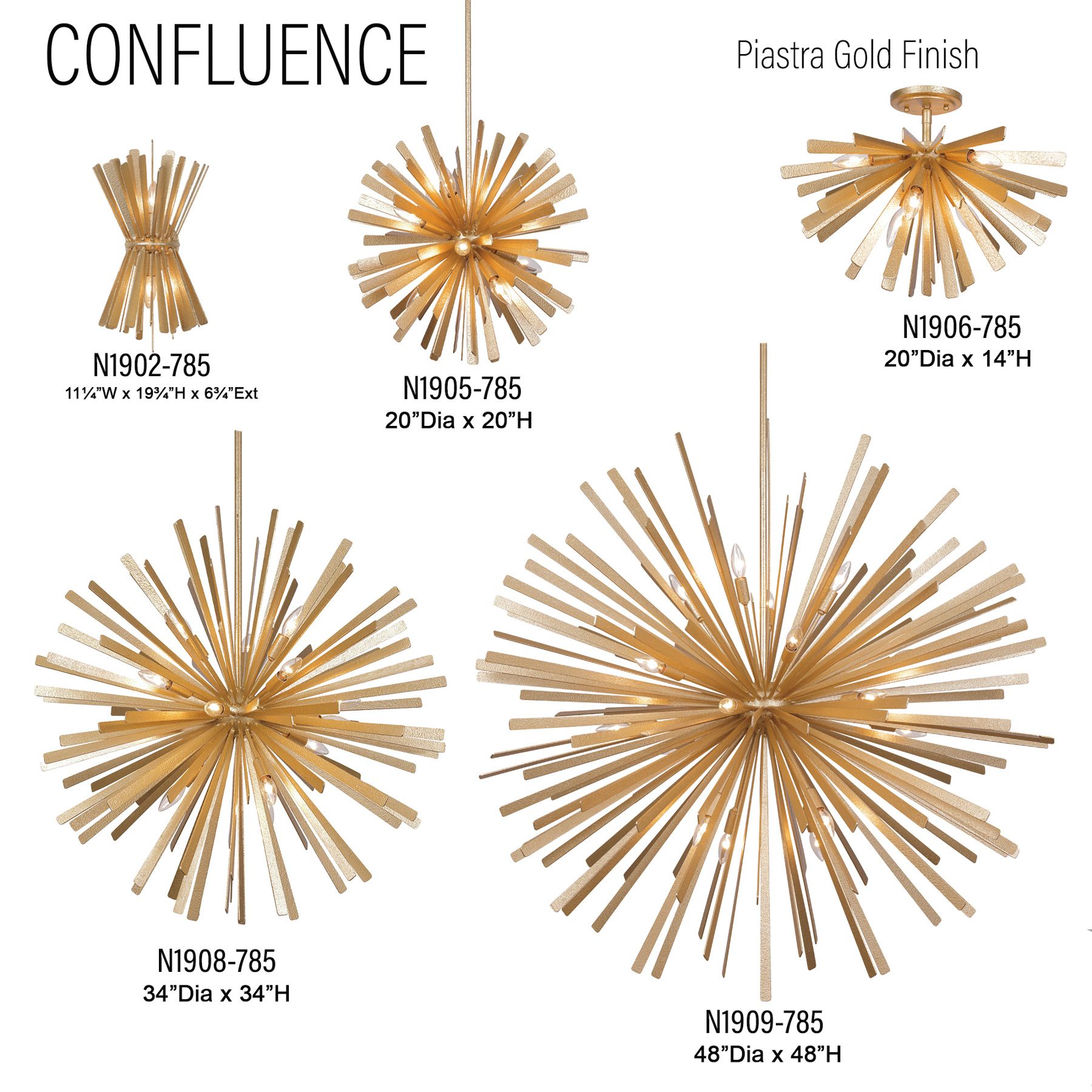 Image 6 Metropolitan Confluence 6-Light Piastra Gold Semi-Flush more views