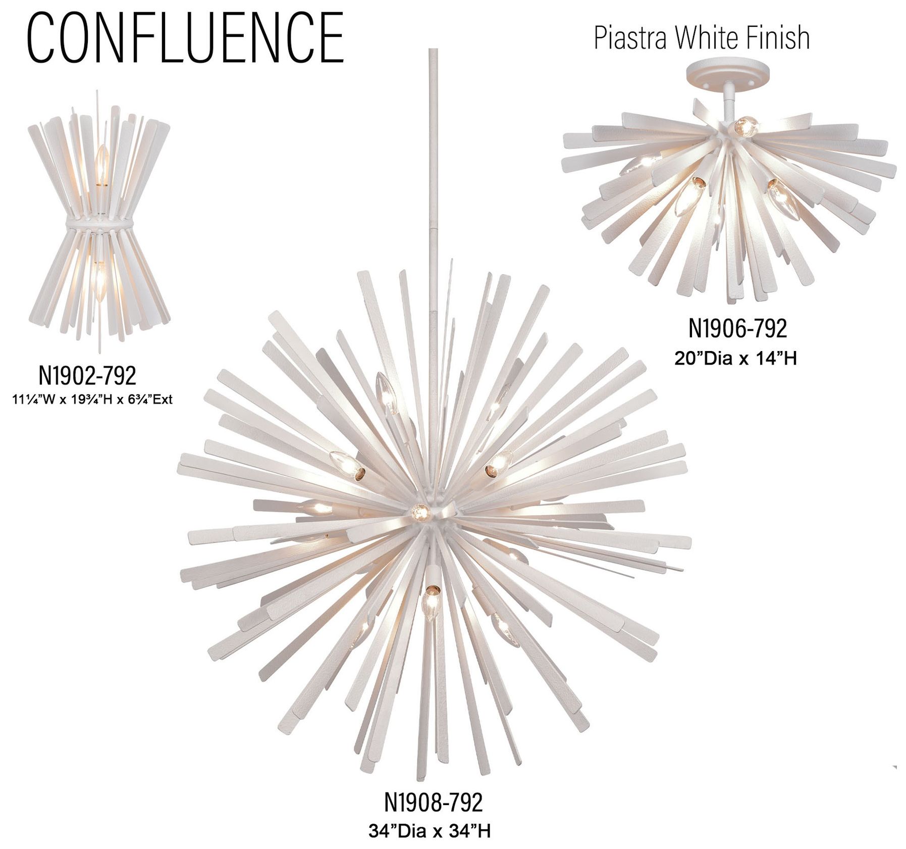 Image 7 Metropolitan Confluence 6-Light Piastra White Semi-Flush more views