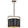 Metropolitan Contrast 4-Light Aged Antique Brass Drum Pendant to Semi-Flush