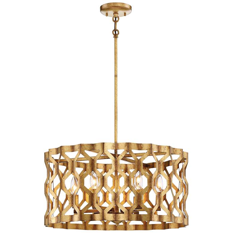 Image 2 Metropolitan Coronade 22" Wide 6-Light Gold Leaf Pendant Light