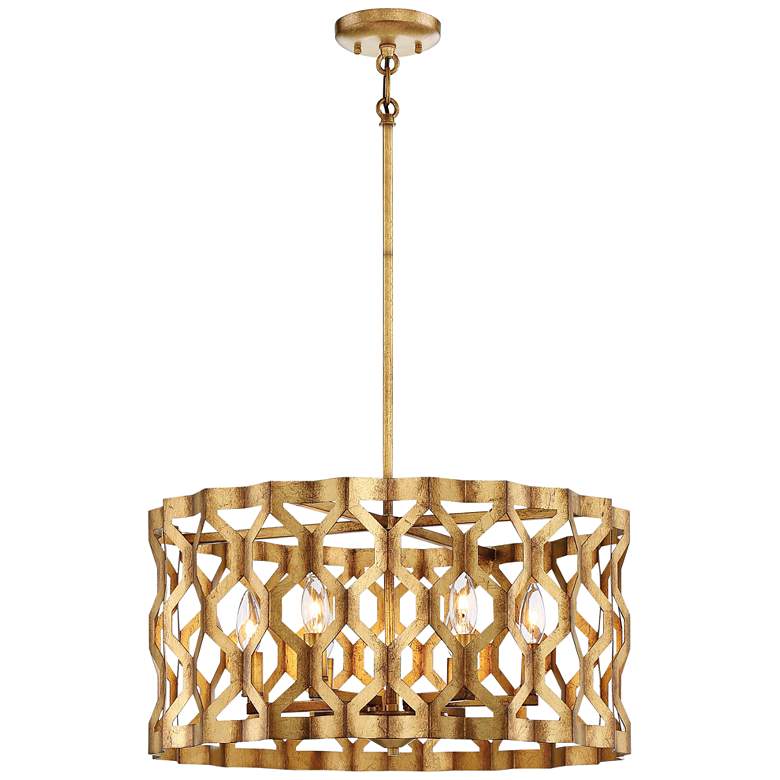 Image 2 Metropolitan Coronade 22 inch Wide 6-Light Gold Leaf Pendant Light