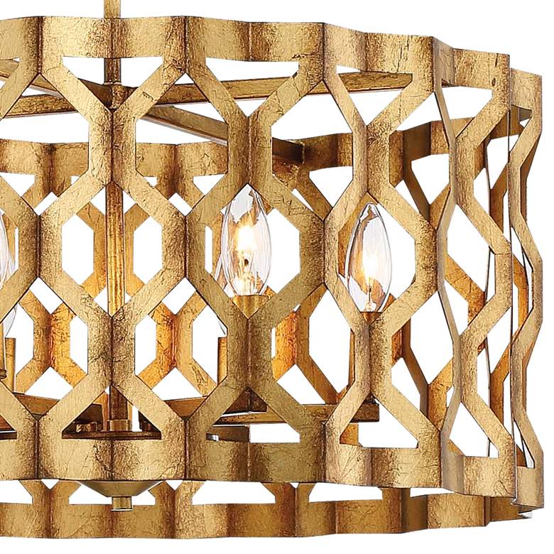 Image 3 Metropolitan Coronade 22" Wide 6-Light Gold Leaf Pendant Light more views