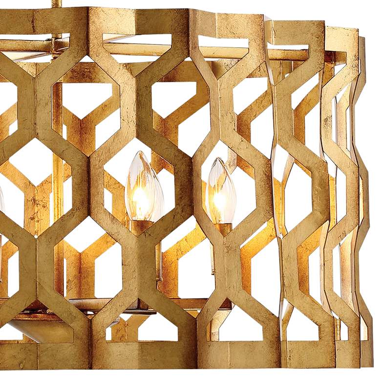 Image 3 Metropolitan Coronade 26" Wide 6-Light Gold Leaf Pendant Light more views