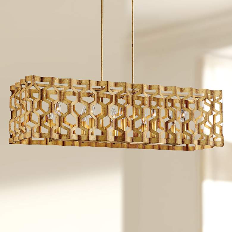 Image 1 Metropolitan Coronade 40 1/2" Gold Leaf Kitchen Island Light Pendant